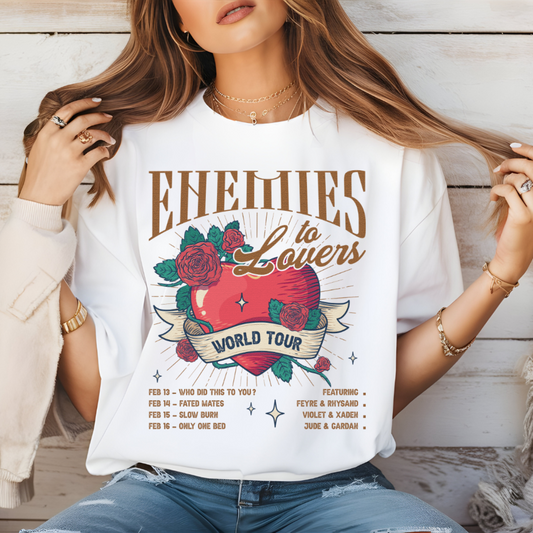 Enemies to Lovers World Tour Tshirt - Heart & Rose Design