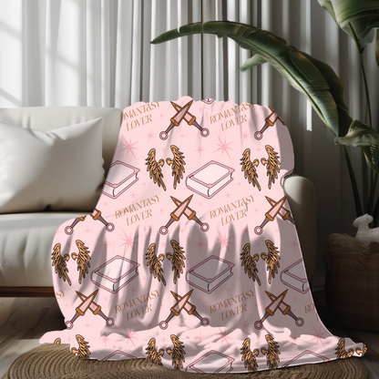 Romantasy Lover Velveteen Plush Blanket - Perfect for Book Lovers