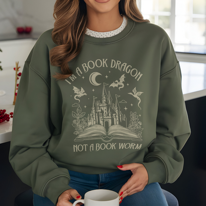 I Am a Book Dragon  Sweatshirt -  Book lover gift