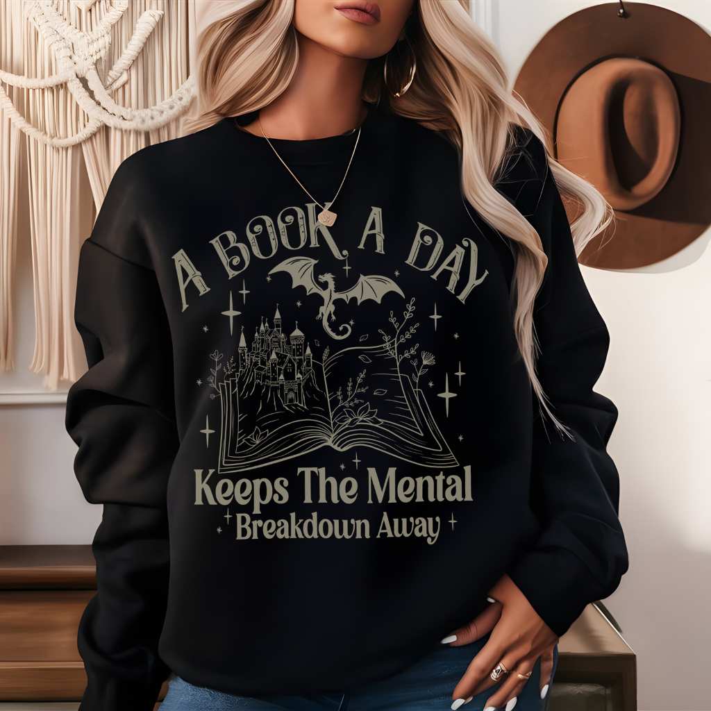 Sudadera con cuello redondo: A Book a Day, camiseta del club de lectura, regalo para amantes de la lectura