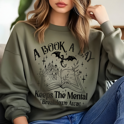 Sudadera con cuello redondo: A Book a Day, camiseta del club de lectura, regalo para amantes de la lectura